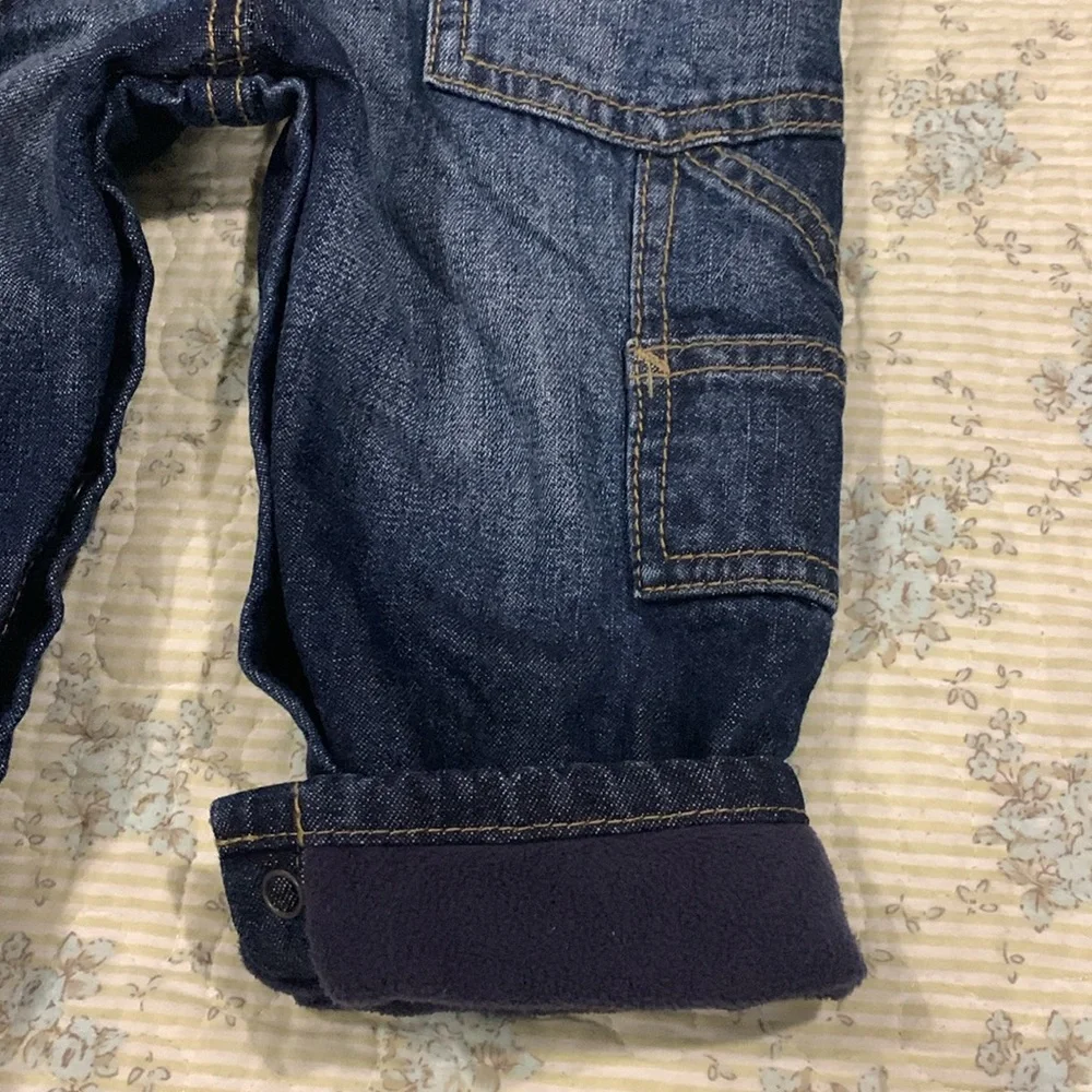 Oshkosh Flannel lined Blue Denim Overalls NEW Size 9 Mo Original Oshkosh Bgosh